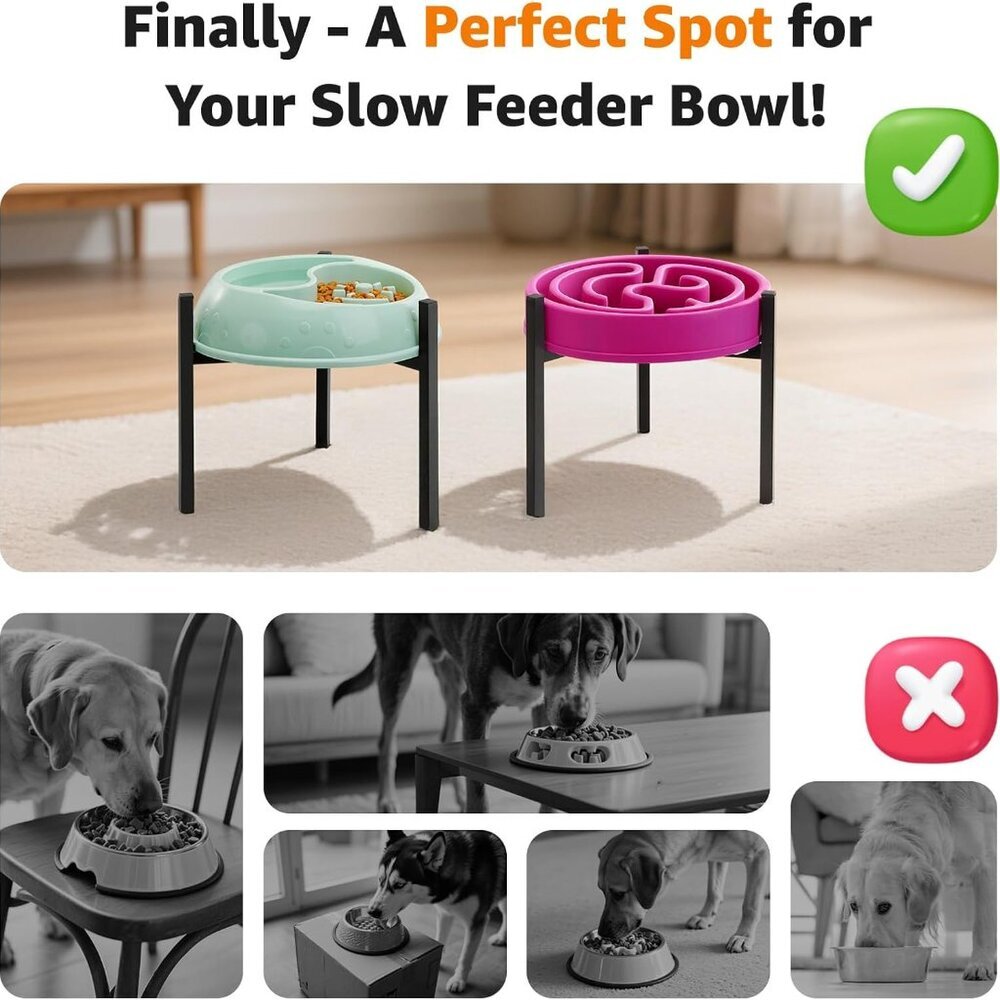 LOOBANI Dog Bowl Stand for Slow Feeders